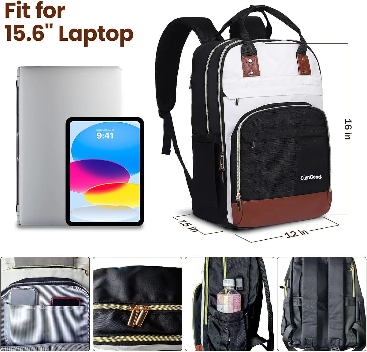 Stylish Laptop Backpack With USB Charging Port And Travel Storage