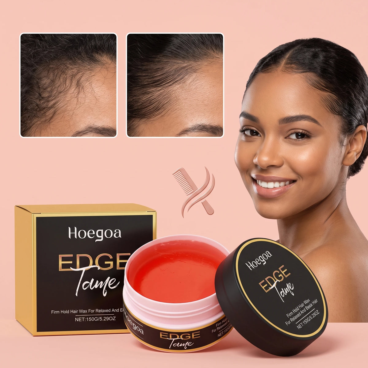 HOEGOA Flyaway Styling Cream for Frizz Control and Smooth Hold