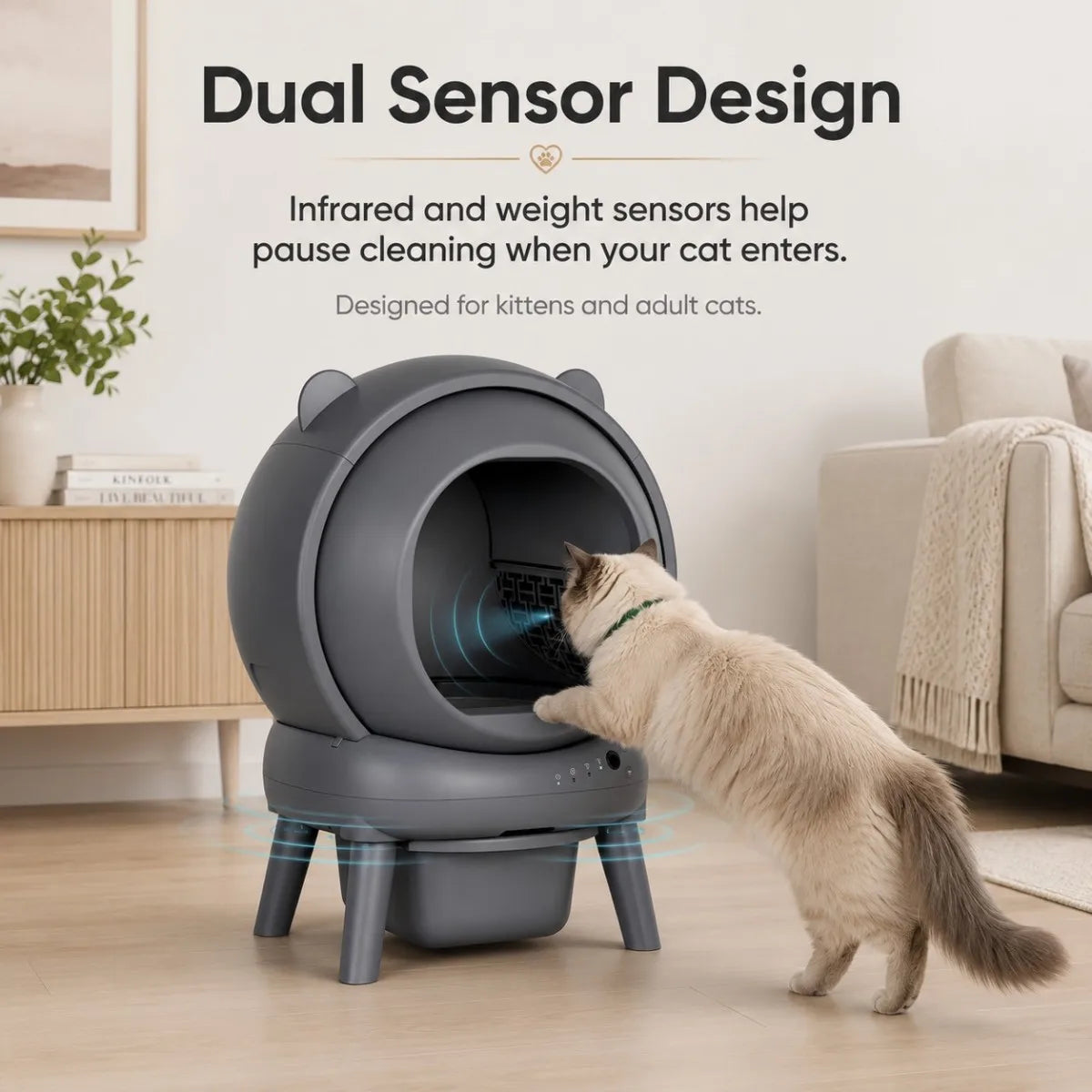Cumrige Automatic Self Cleaning Cat Litter Box Smart App Control