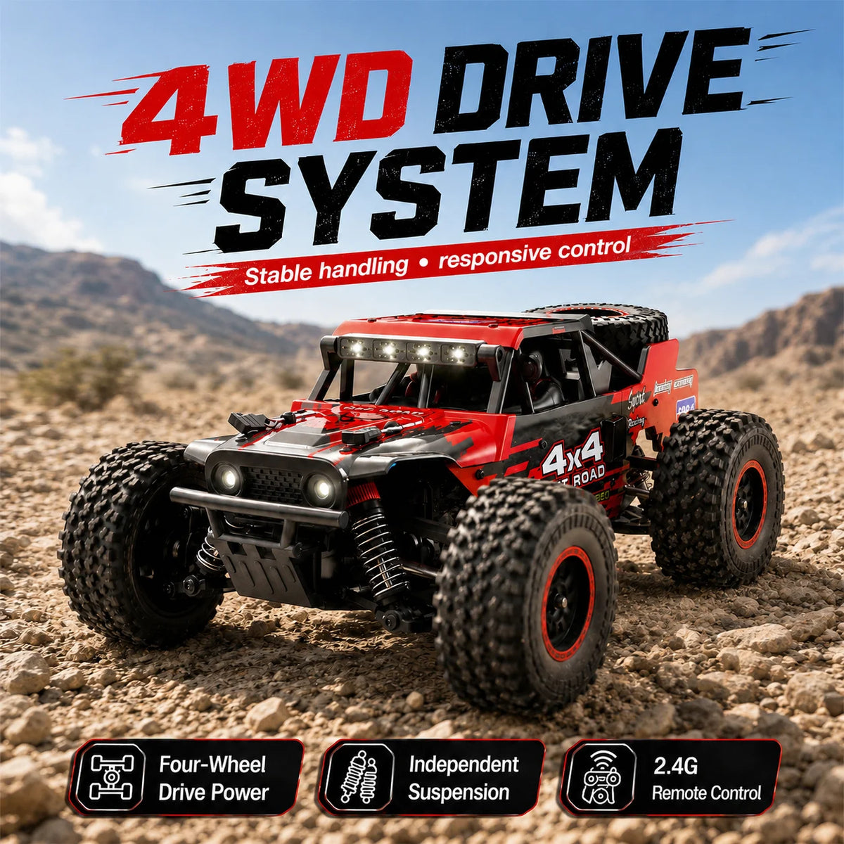 ZNLYRION Brushless 4WD Off Road Monster Truck With LED Lights