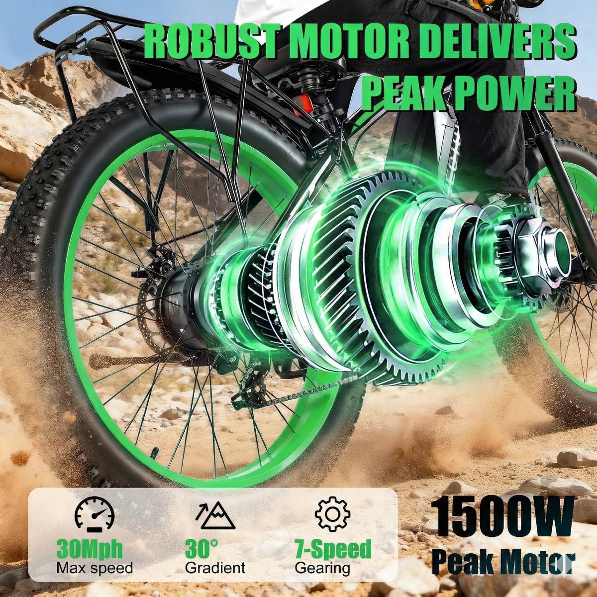 1000W Fat Tire Electric Bike With 48V 20Ah Battery