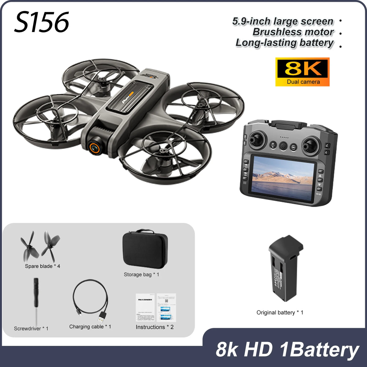 ZNLYRION S156 8K Dual Camera Brushless Drone With Obstacle Avoidance