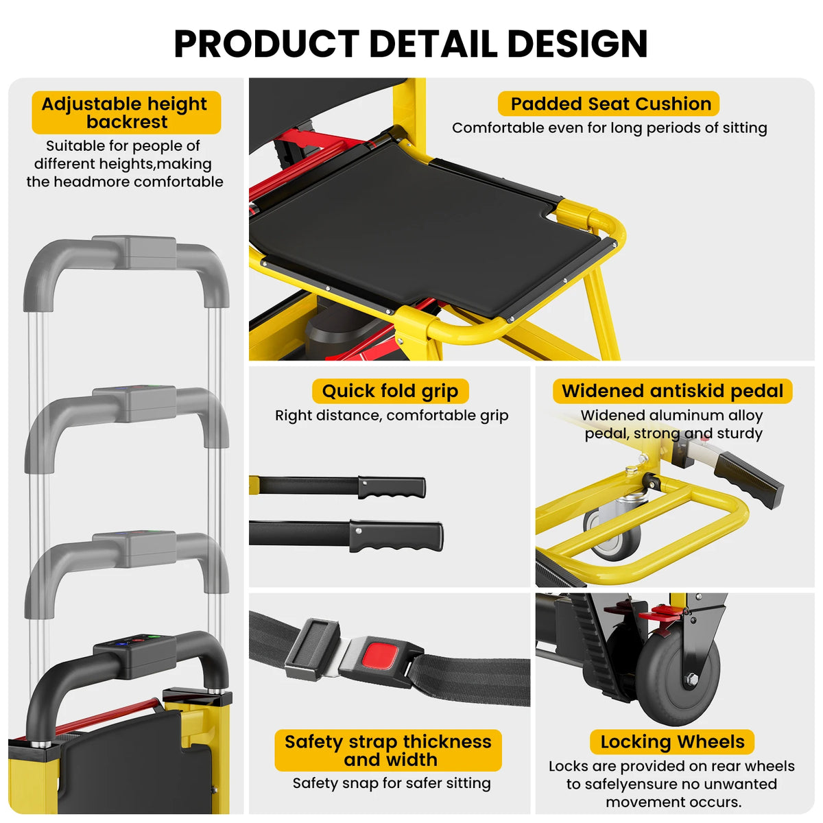 Motorized Track Stair Climbing Wheelchair Lift With Safety Belt