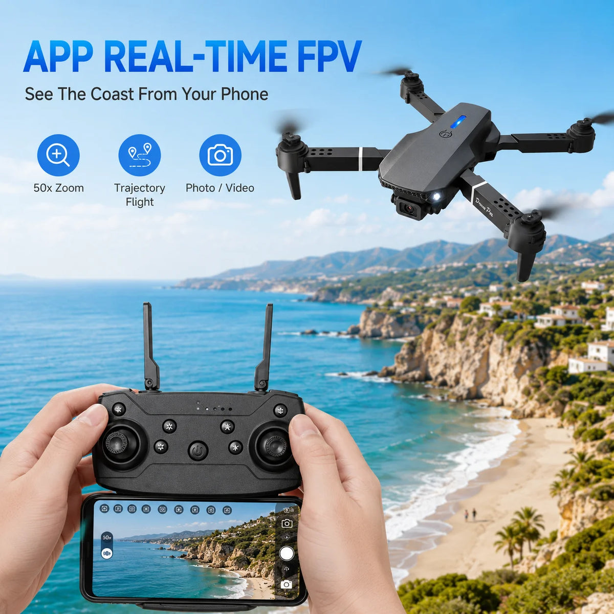 ZNLYRION 4K Dual Camera Foldable FPV Drone With Altitude Hold