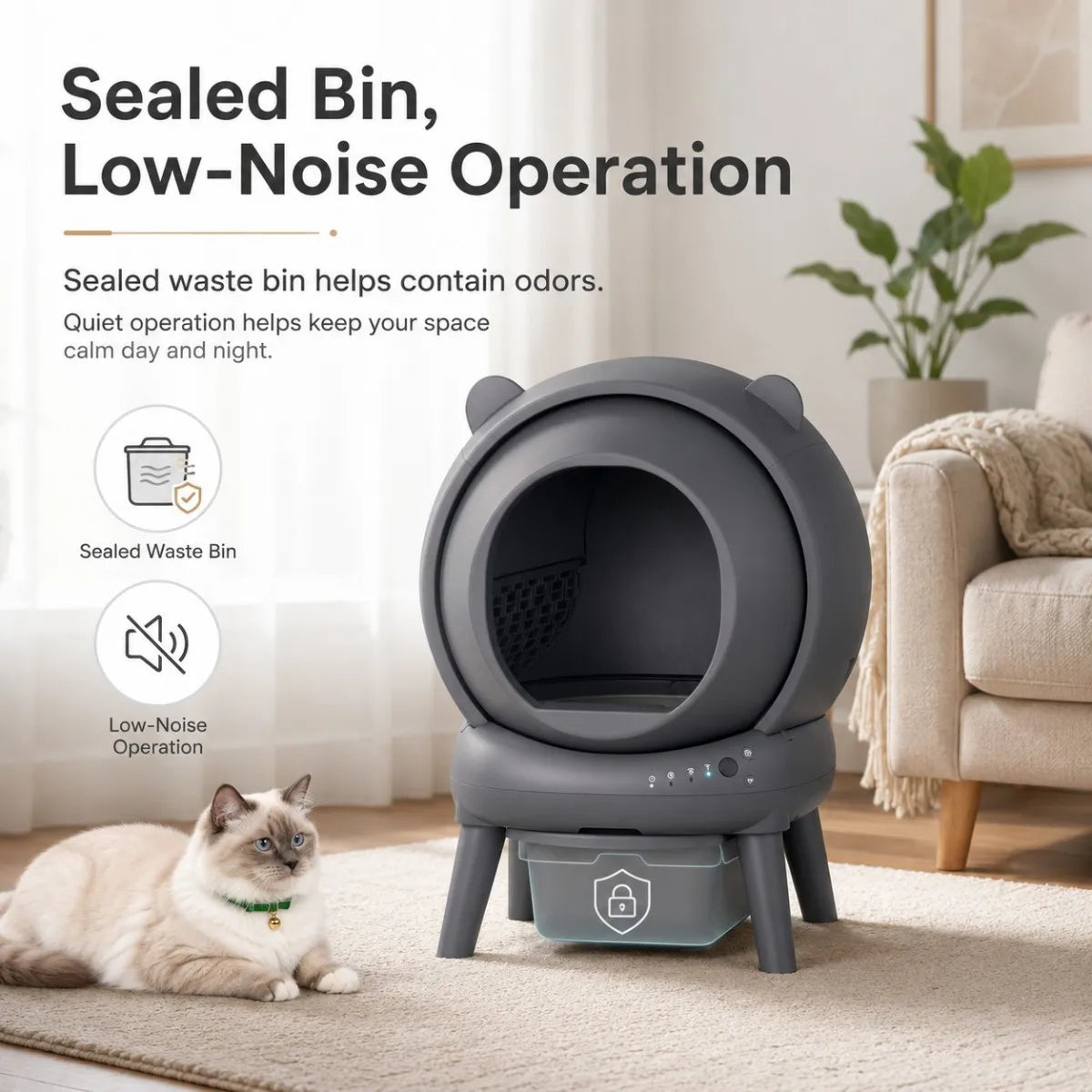 Cumrige Automatic Self Cleaning Cat Litter Box Smart App Control