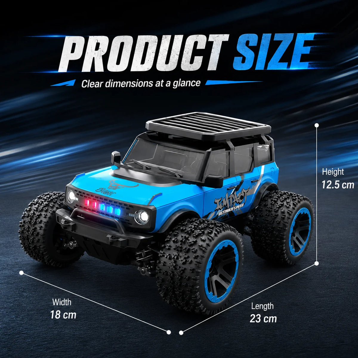 ZNLYRION 4WD Remote Control Off Road Truck With LED Lights