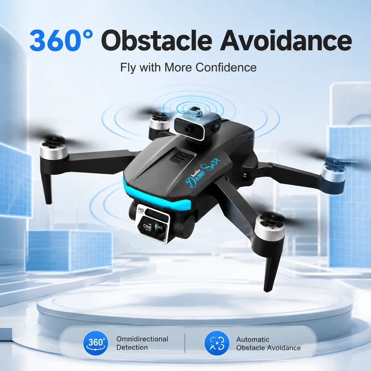 ZNLYRION Dual Camera Foldable RC Drone With Optical Flow Hover