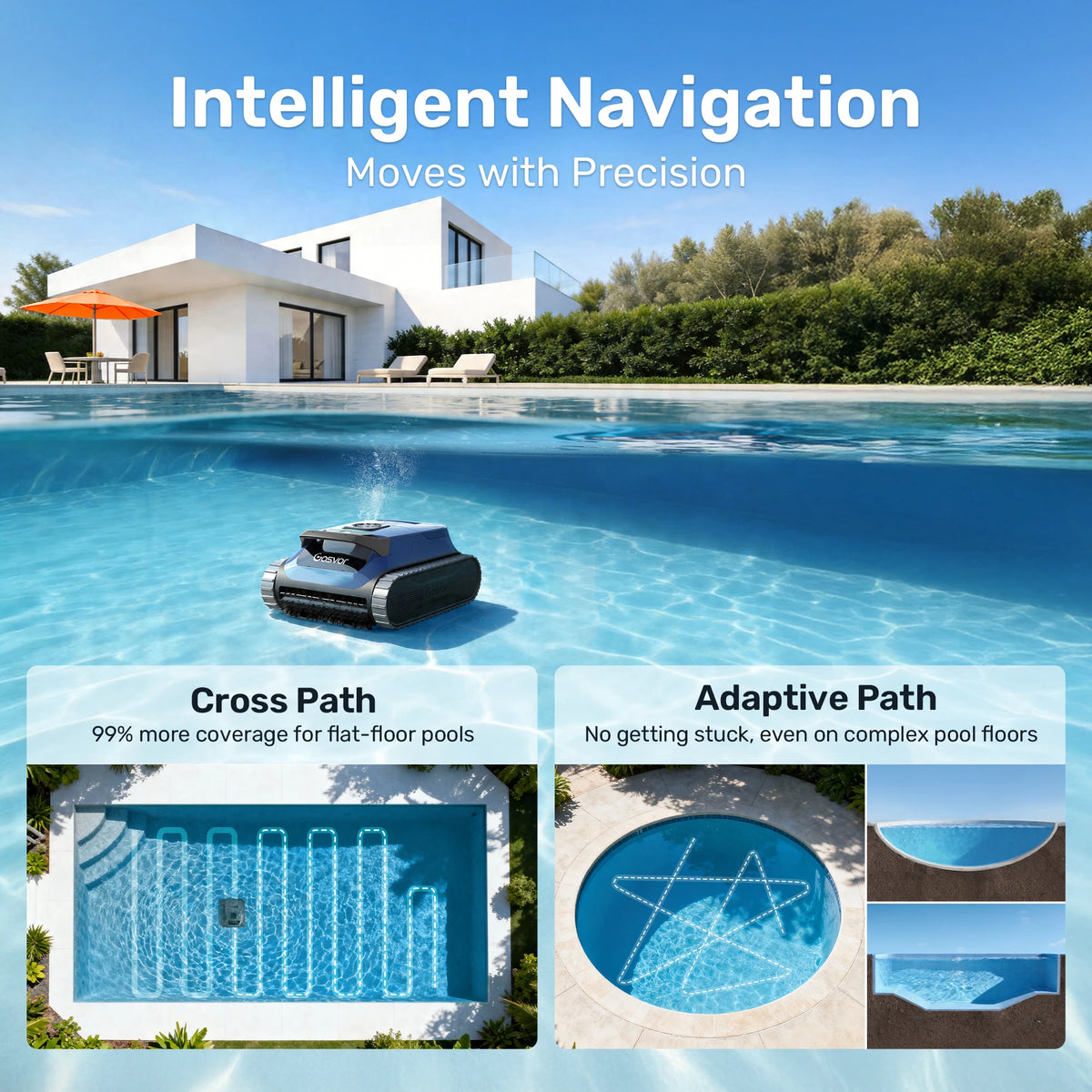 GOSVOR LiteVac G1 Robotic Pool Vacuum With Wall Cleaning