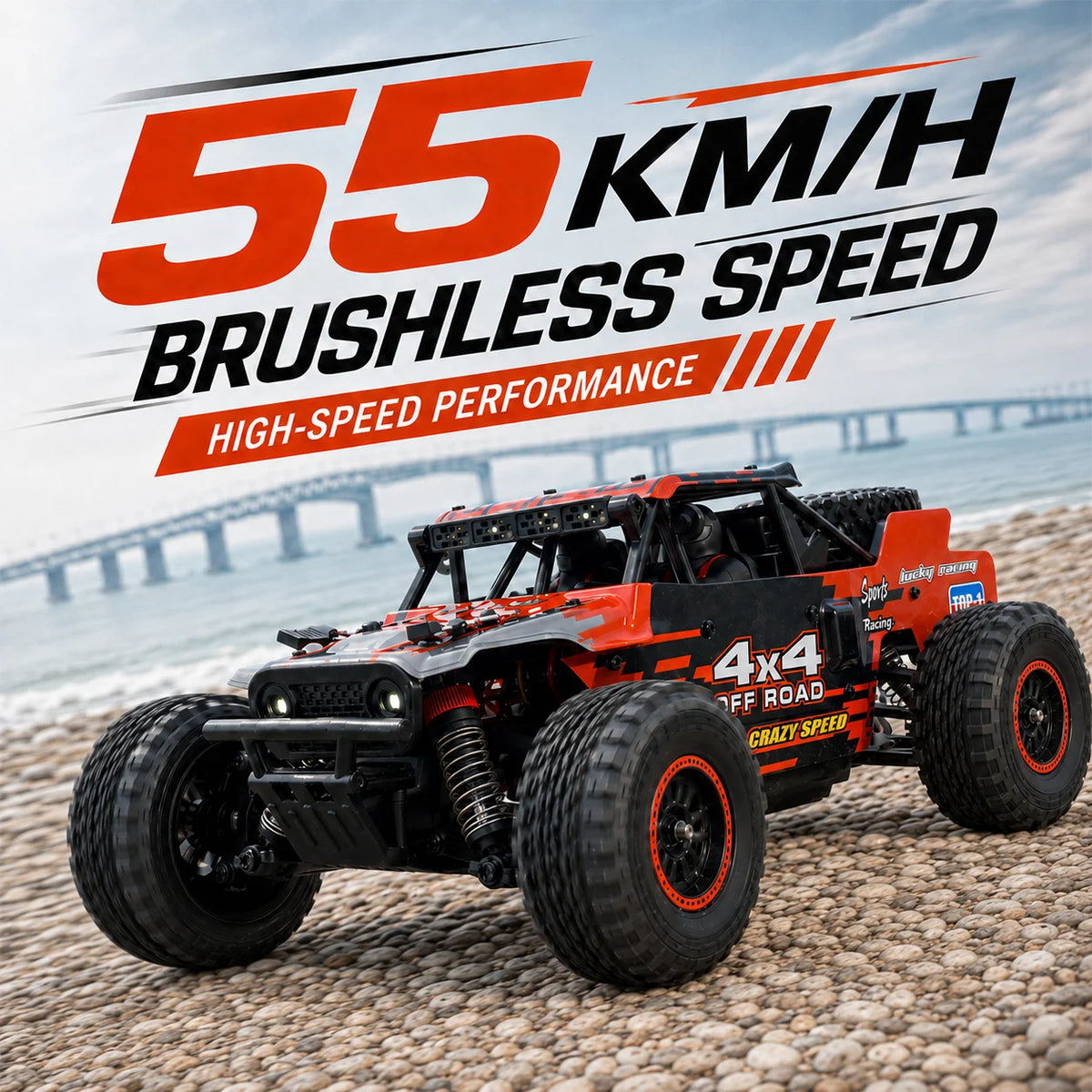ZNLYRION Brushless 4WD Off Road Monster Truck With LED Lights