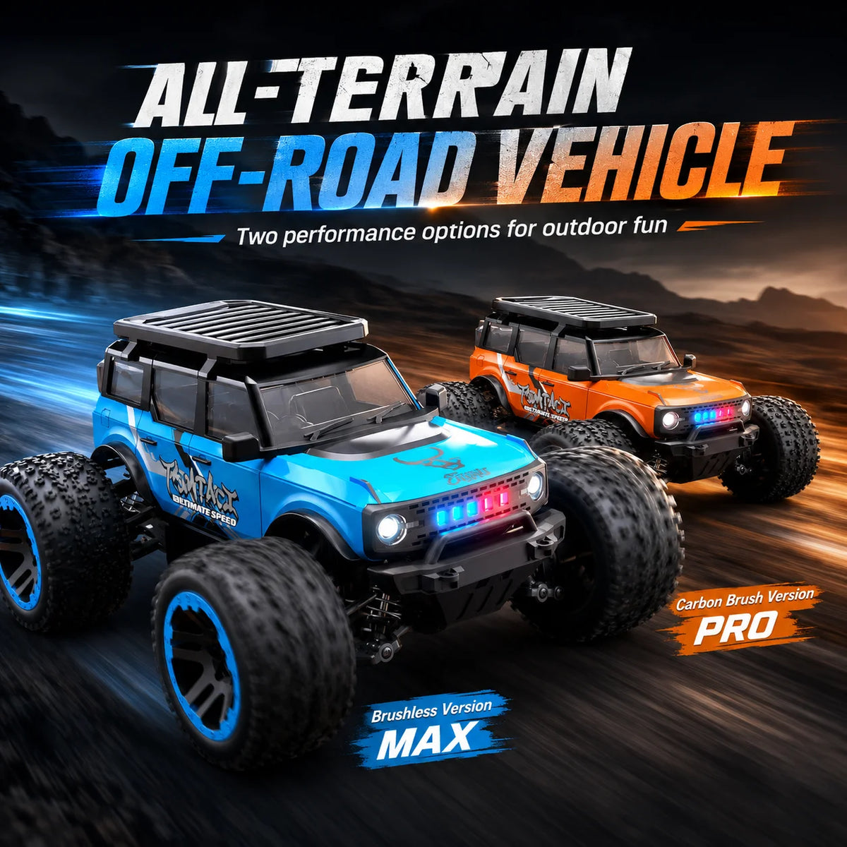 ZNLYRION 4WD Remote Control Off Road Truck With LED Lights