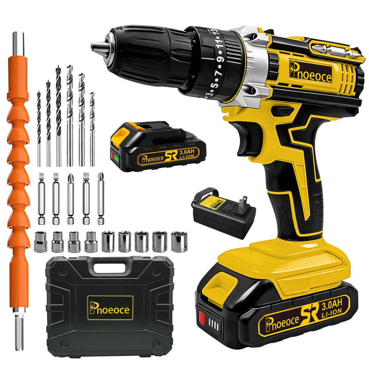 RHOVIXSTAR Cordless Drill Set With 42Nm Torque Two Speed Control