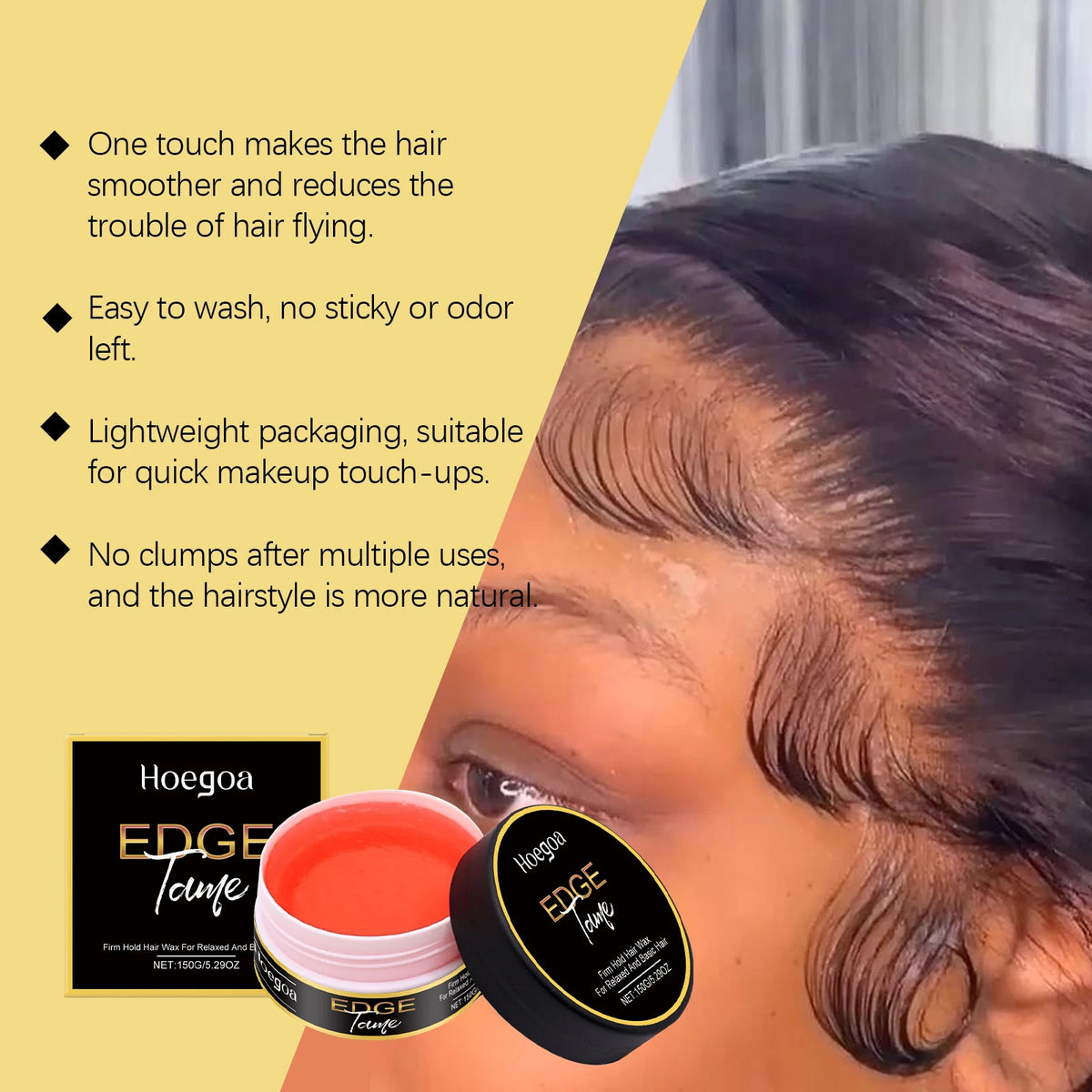 HOEGOA Flyaway Styling Cream for Frizz Control and Smooth Hold
