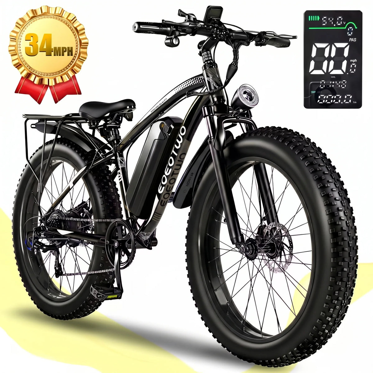 EOEOTWO Fat Tire Electric Bike With Long Range Battery
