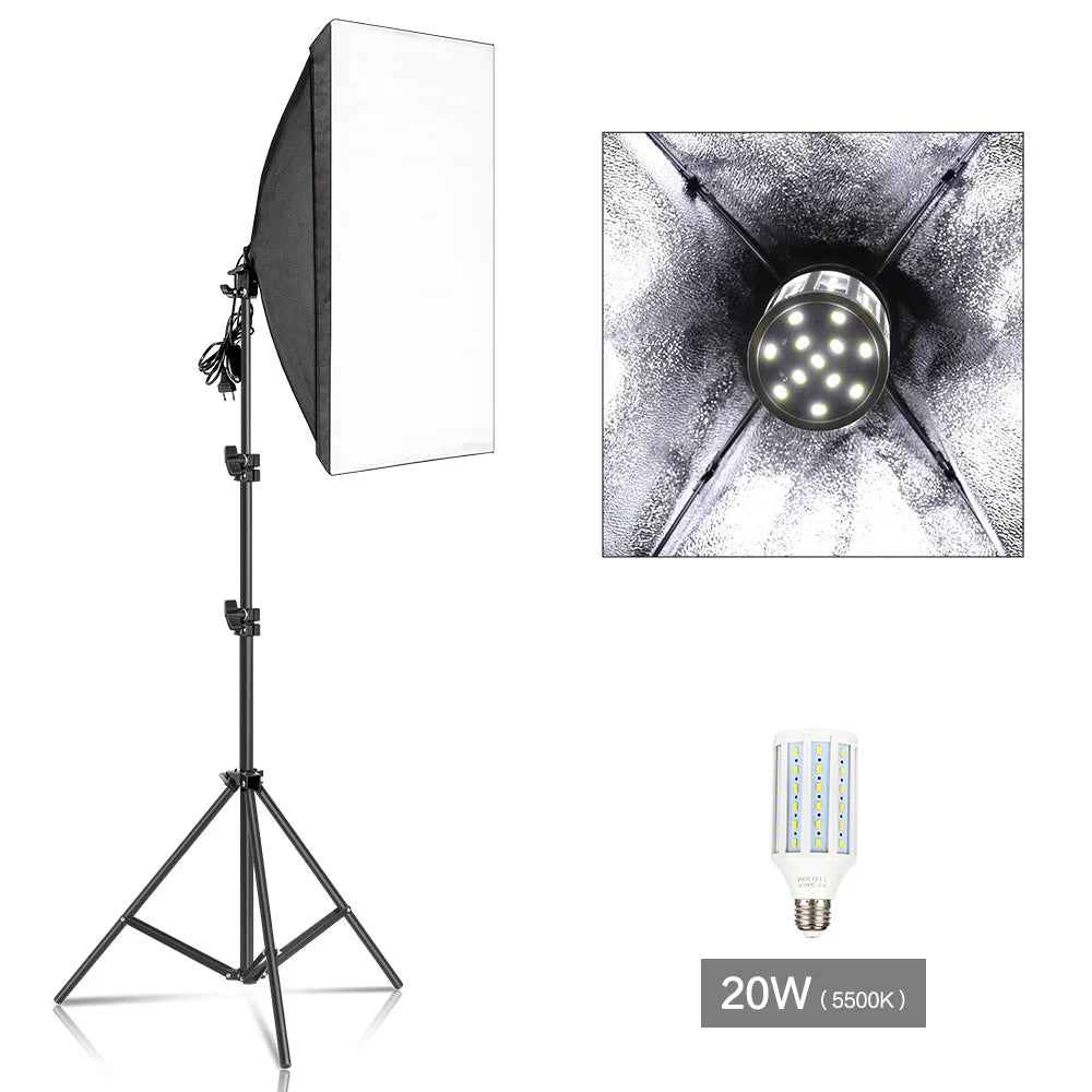 SH Professional Photography Softbox Lighting Kit for Studio Portraits