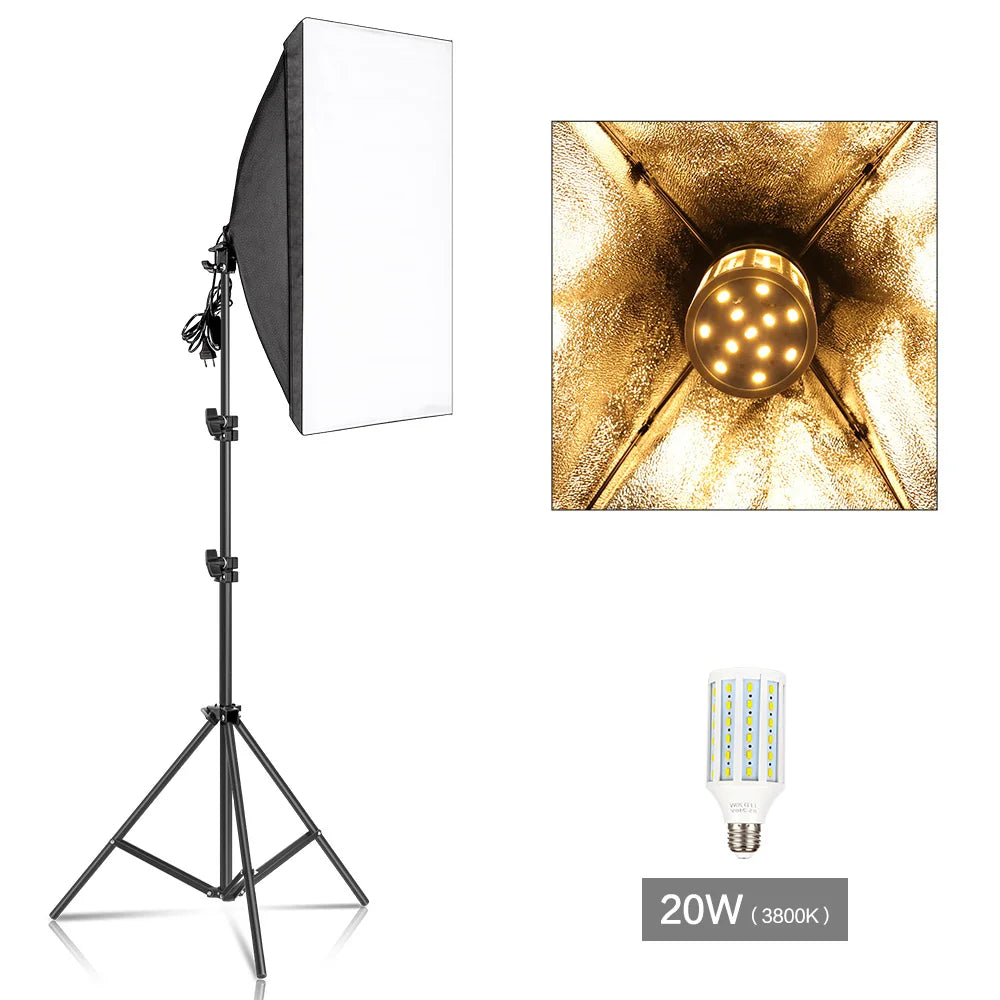 SH Professional Photography Softbox Lighting Kit for Studio Portraits