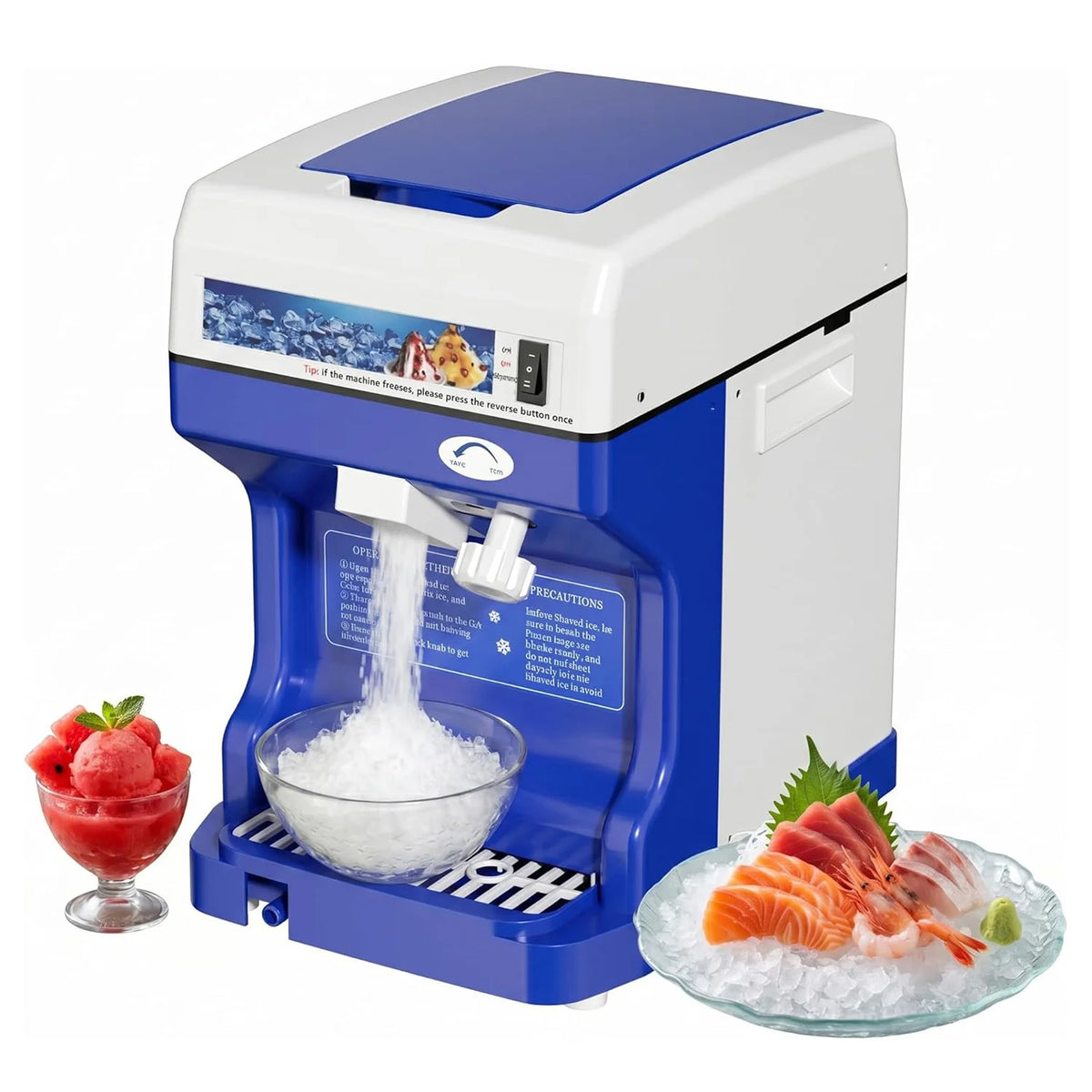 Commercial Electric Ice Shaver Crusher for Snow Cones and Desserts