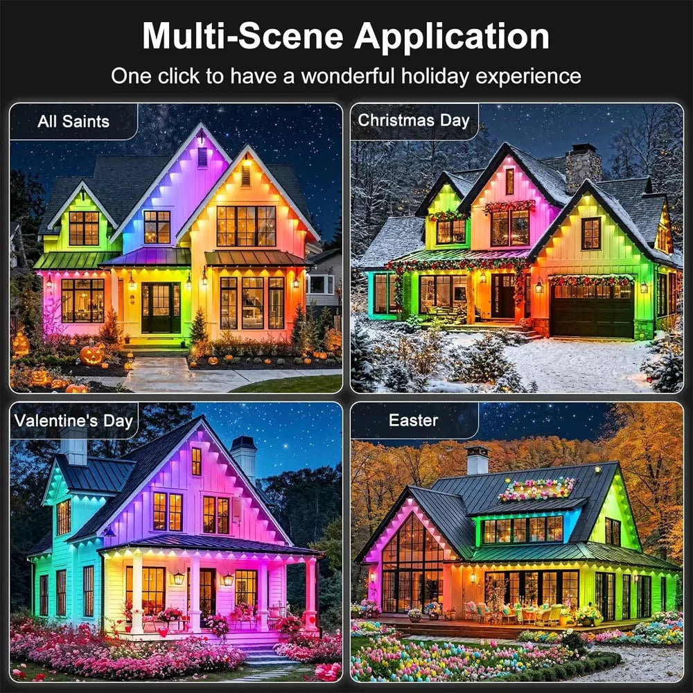 Smart IP67 Outdoor Eave LED Lights With App Remote Control