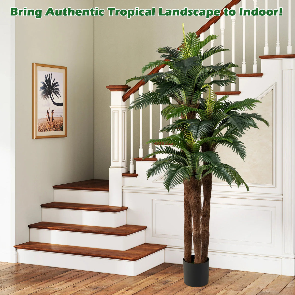 LIFEZEAL Artificial Palm Tree Set for Tropical Home Decor