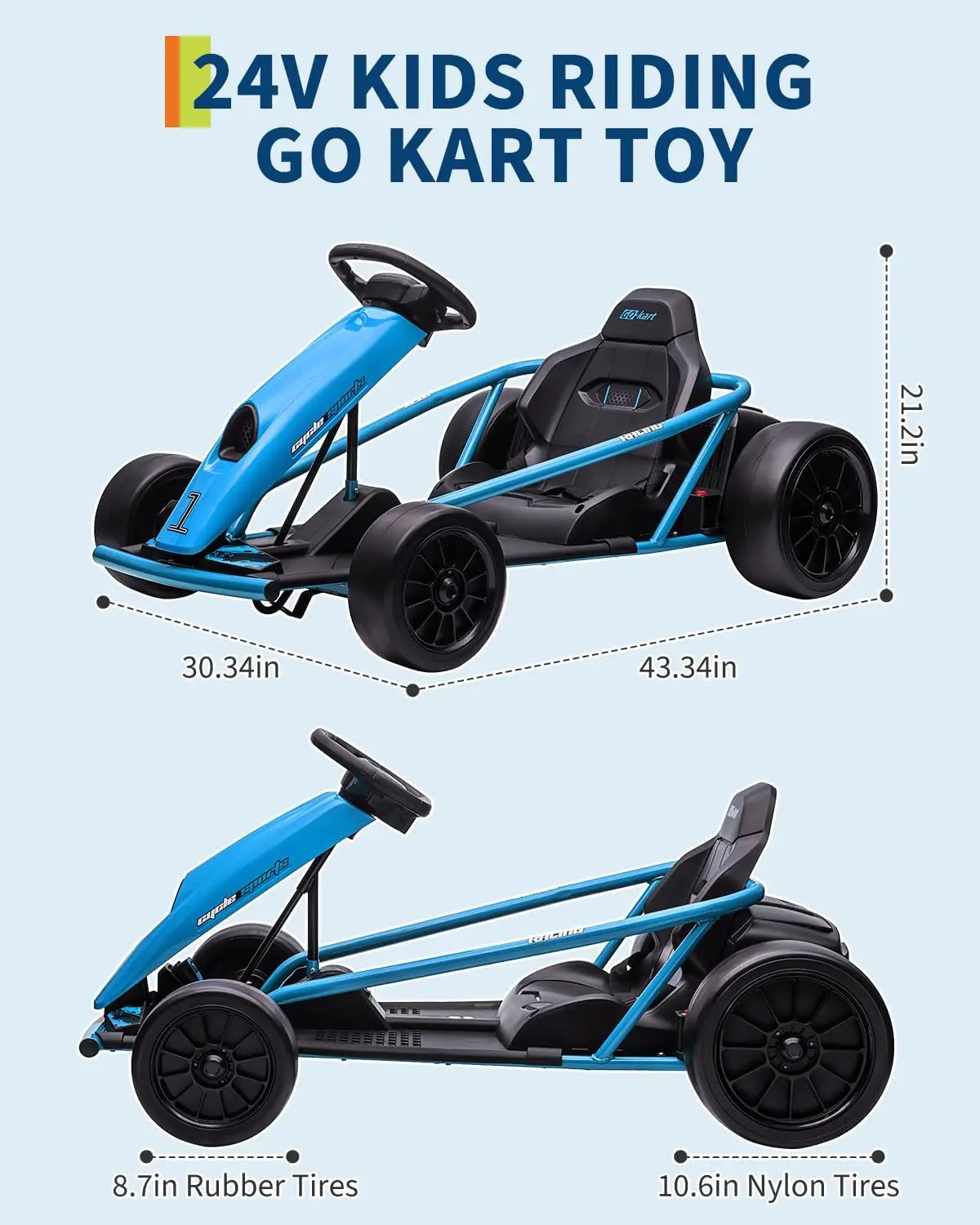Tacleekii Electric Drift Go Kart for Kids With Dual Motors