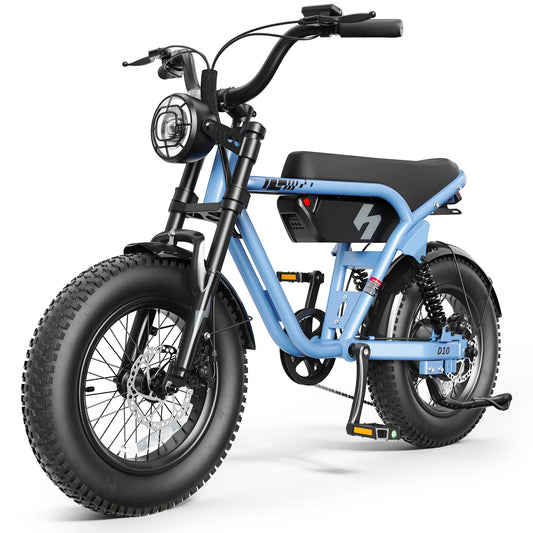 Hopepeak D10 1500W Full Suspension Electric Fat Tire Mountain Bike