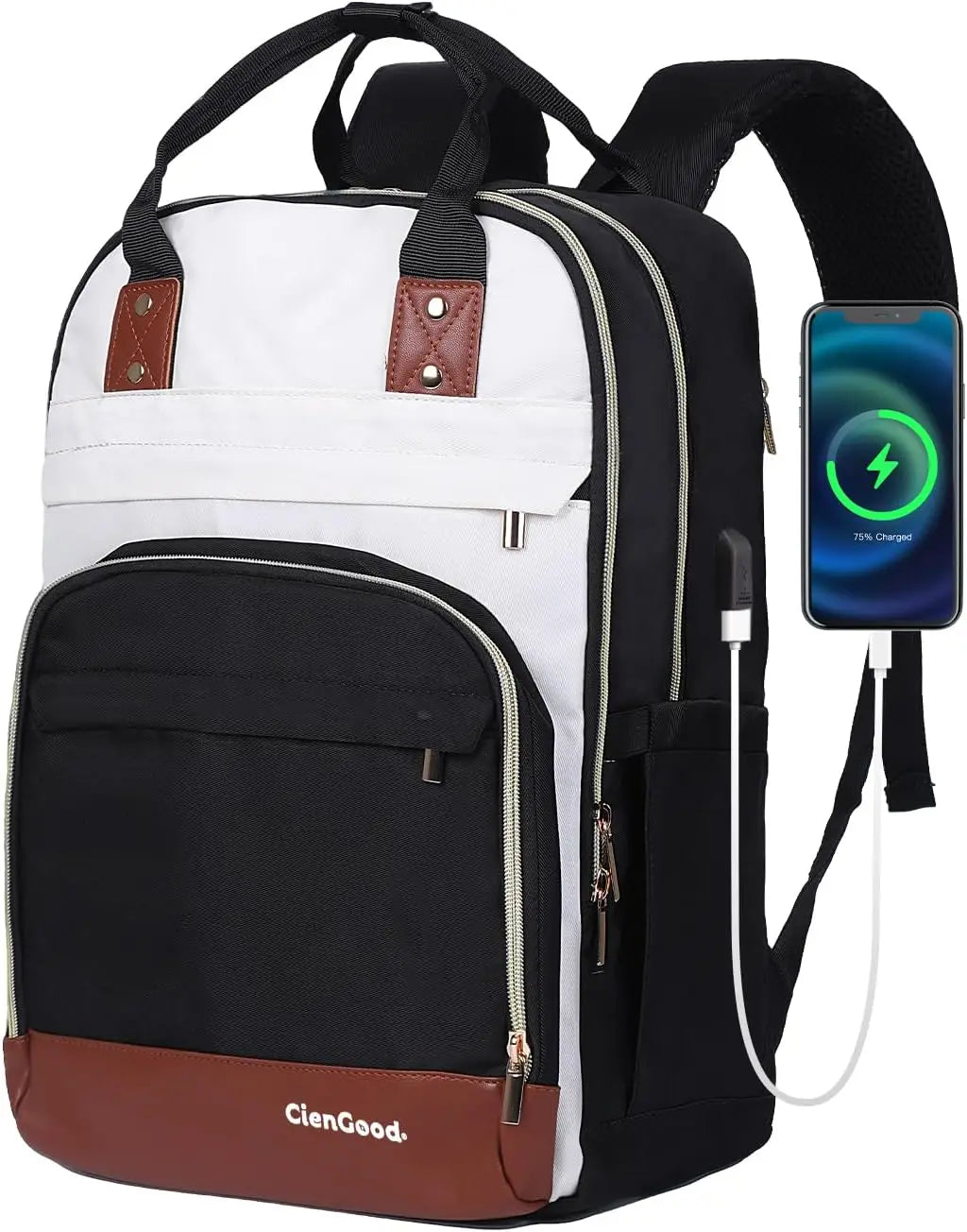 Stylish Laptop Backpack With USB Charging Port And Travel Storage