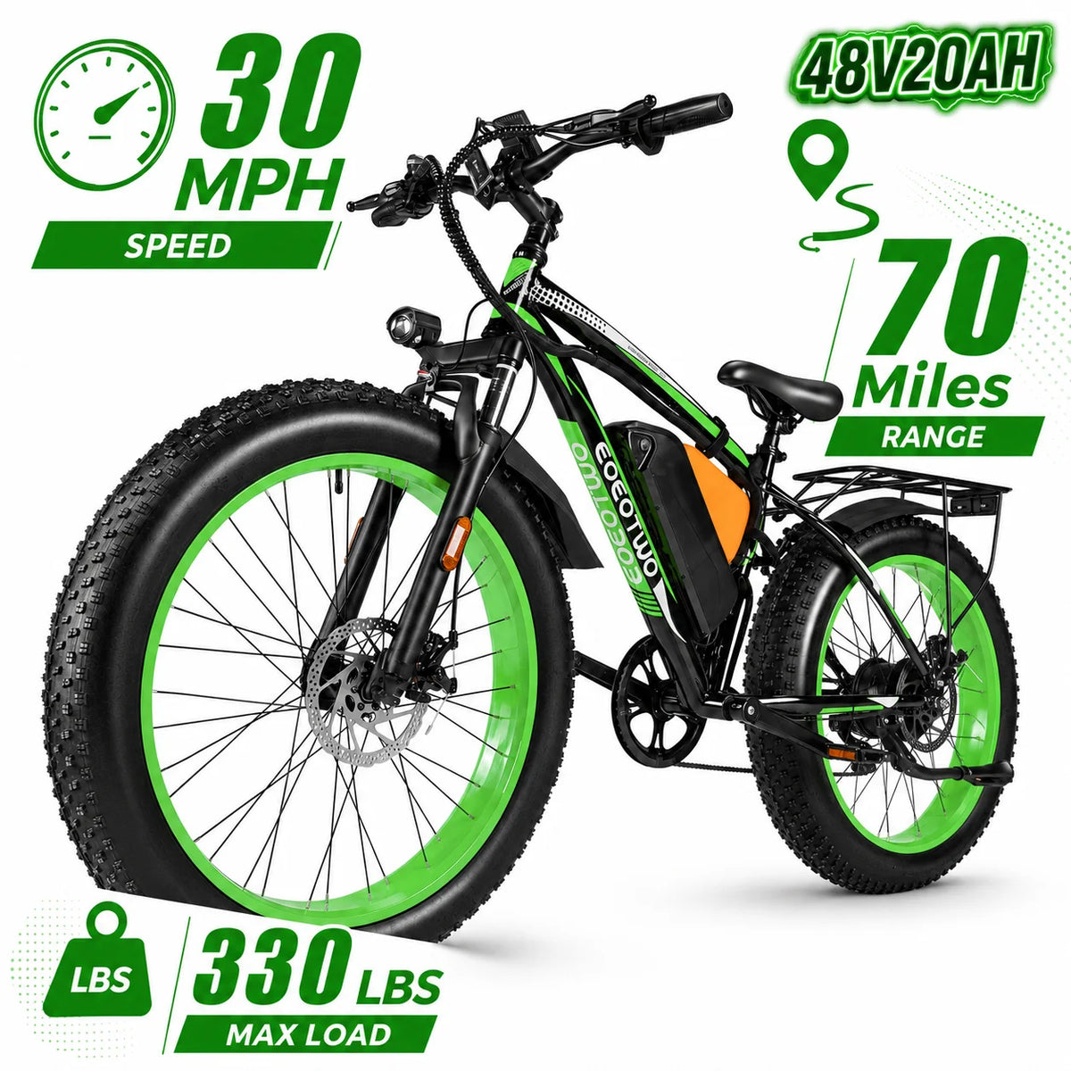 1000W Fat Tire Electric Bike With 48V 20Ah Battery
