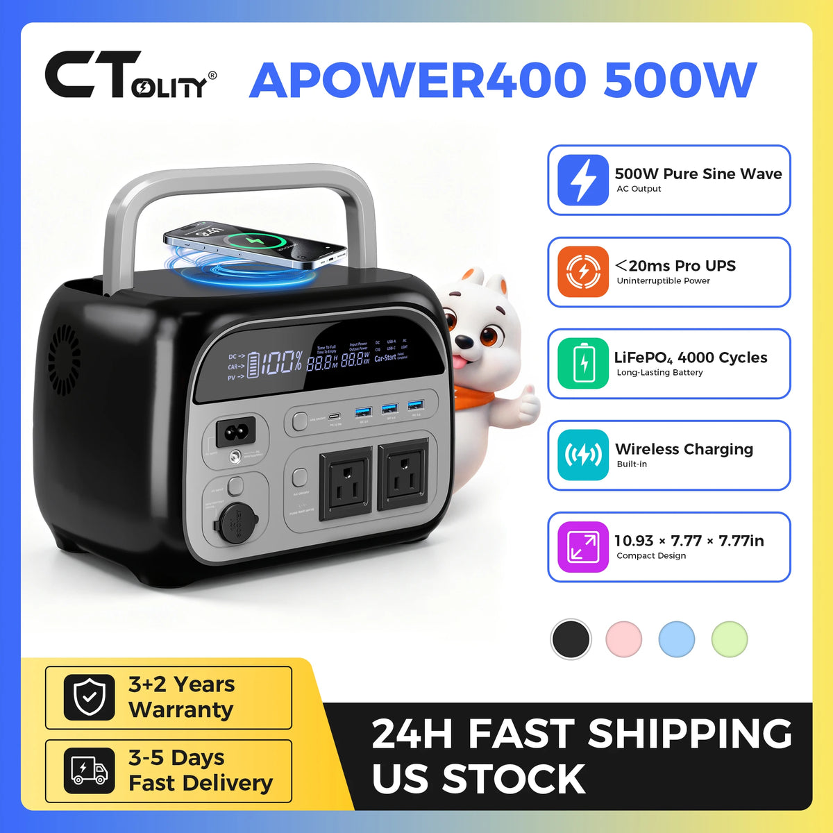 CTOLITY AP200 Portable Power Station With LiFePO4 Battery