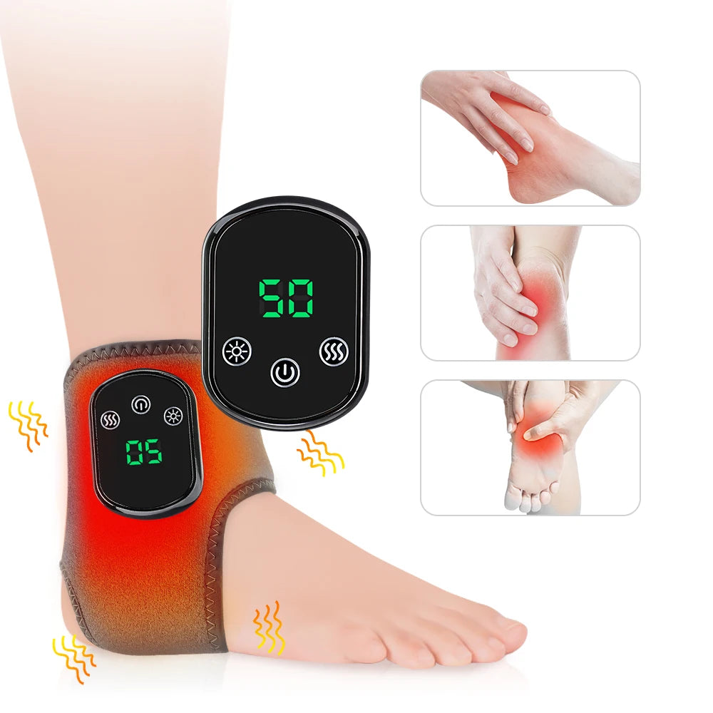Hailicare Electric Heated Foot Ankle Massager With Vibration Support