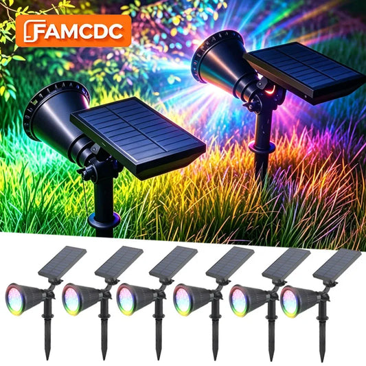 Solar Powered Outdoor Spotlights Waterproof LED Landscape Lighting