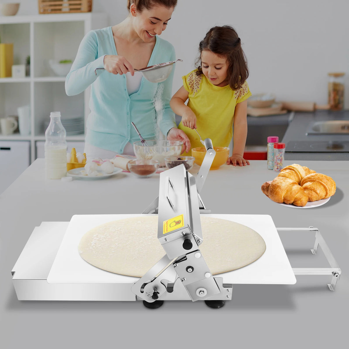 Bymaocar Manual Dough Sheeter for Pastry and Noodle Making