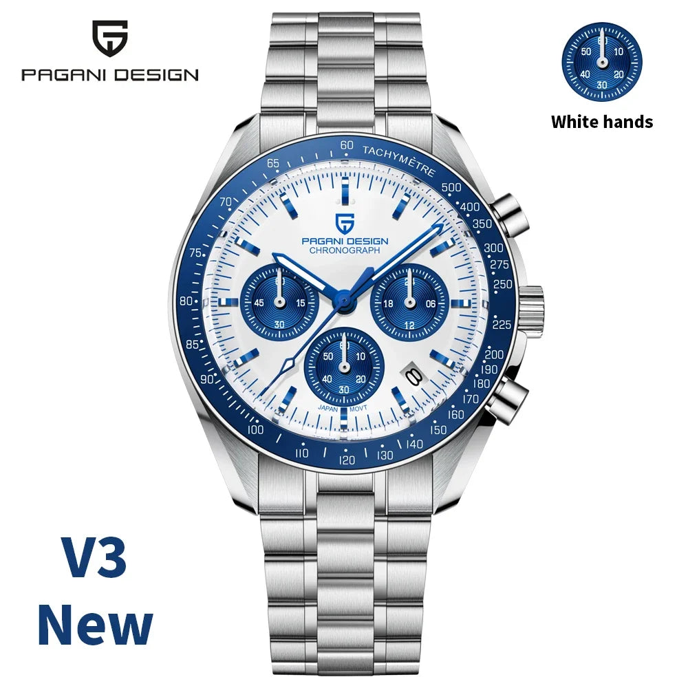 PAGANI DESIGN Men's Quartz Chronograph Sport Watch With Sapphire Glass