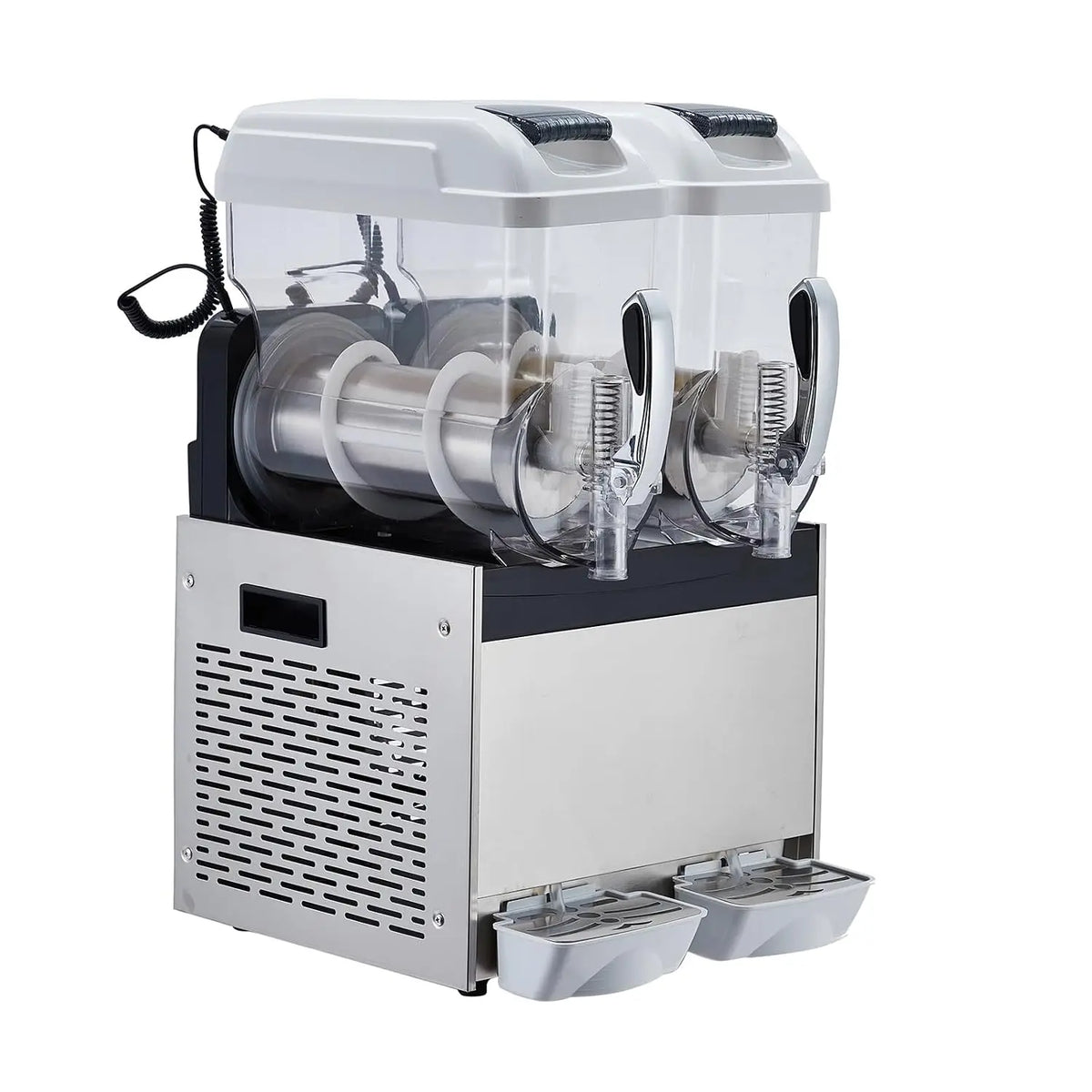 Tacleekii Commercial Slushy Machine With Dual Tanks And Temperature Control