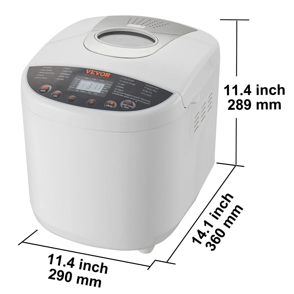 SucceBuy 15 Function Automatic Bread Maker With Gluten Free Setting