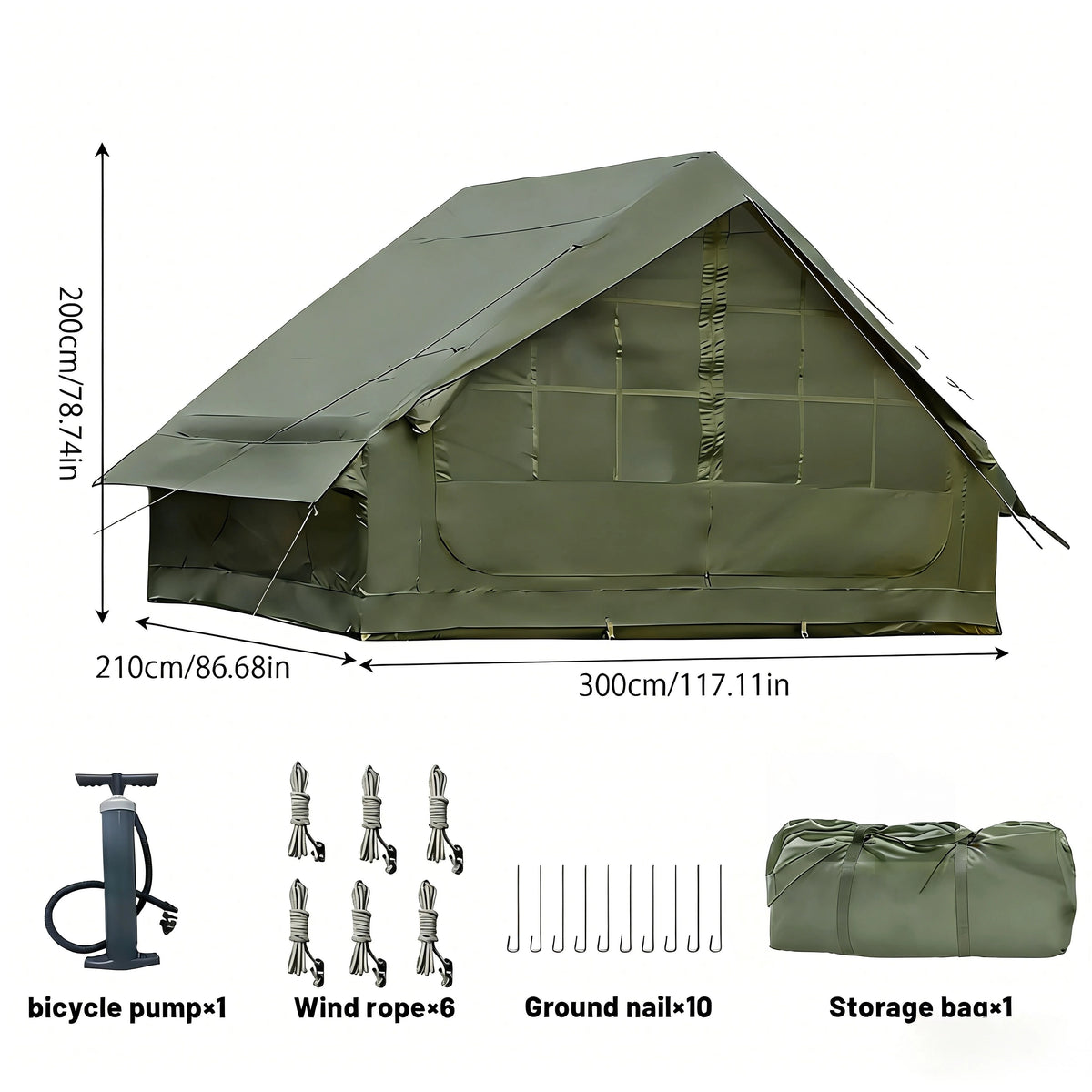 Pakicetus Inflatable Glamping Tent With Hand Pump For Outdoor Camping