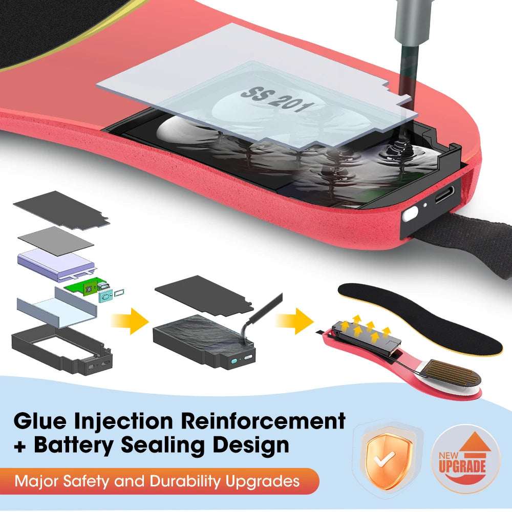 Rechargeable App Controlled Heated Insoles for Outdoor Winter Comfort