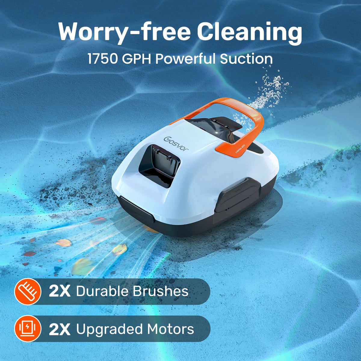 GOSVOR Cordless Robotic Pool Cleaner With Dual Cleaning Modes