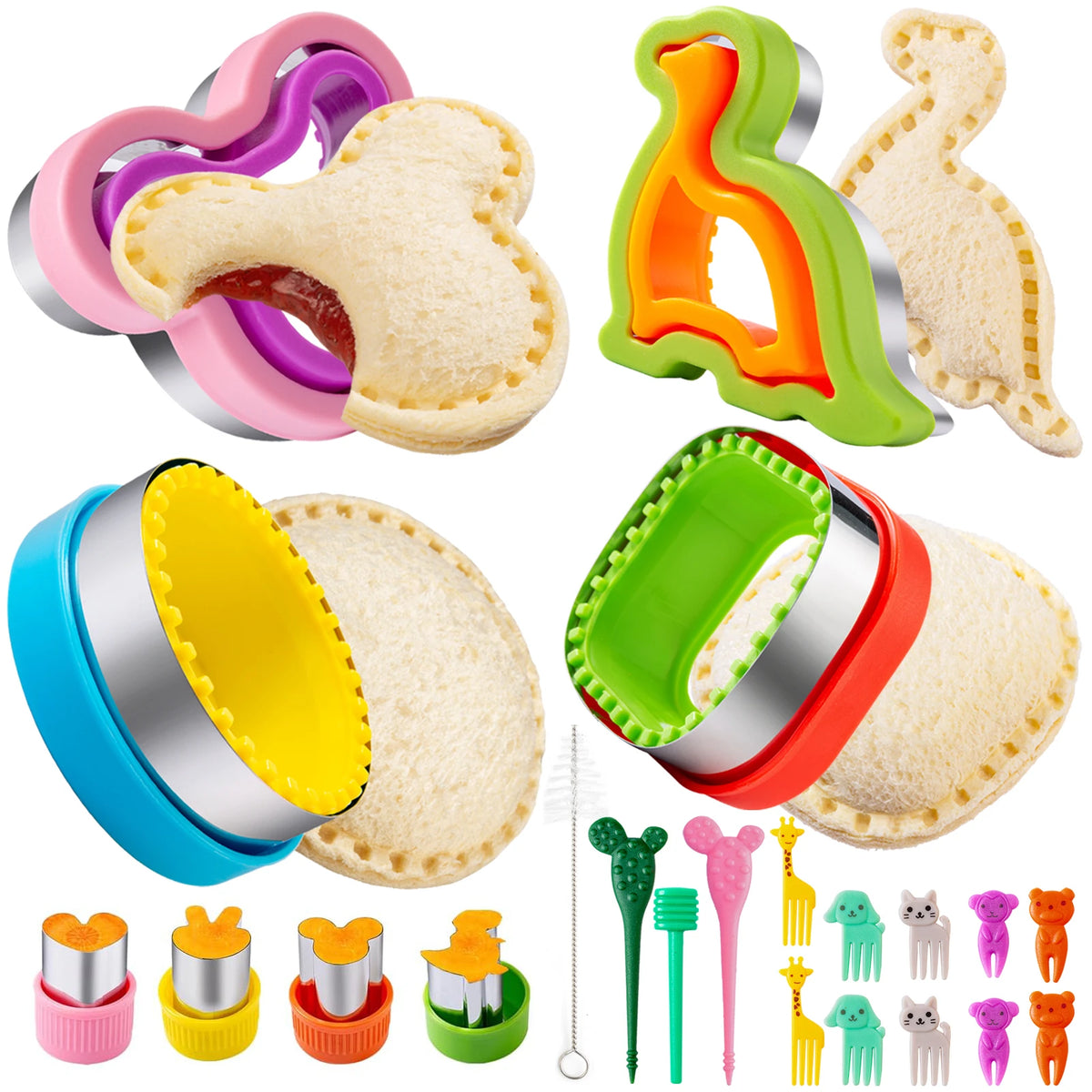 Nifogo Animal Sandwich Cutters Set for Kids Bento Lunch Decorating Tools