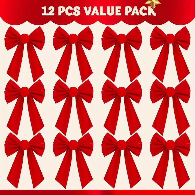 Joyfy Christmas Velvet Bows for Wreaths Garlands and Tree Decor