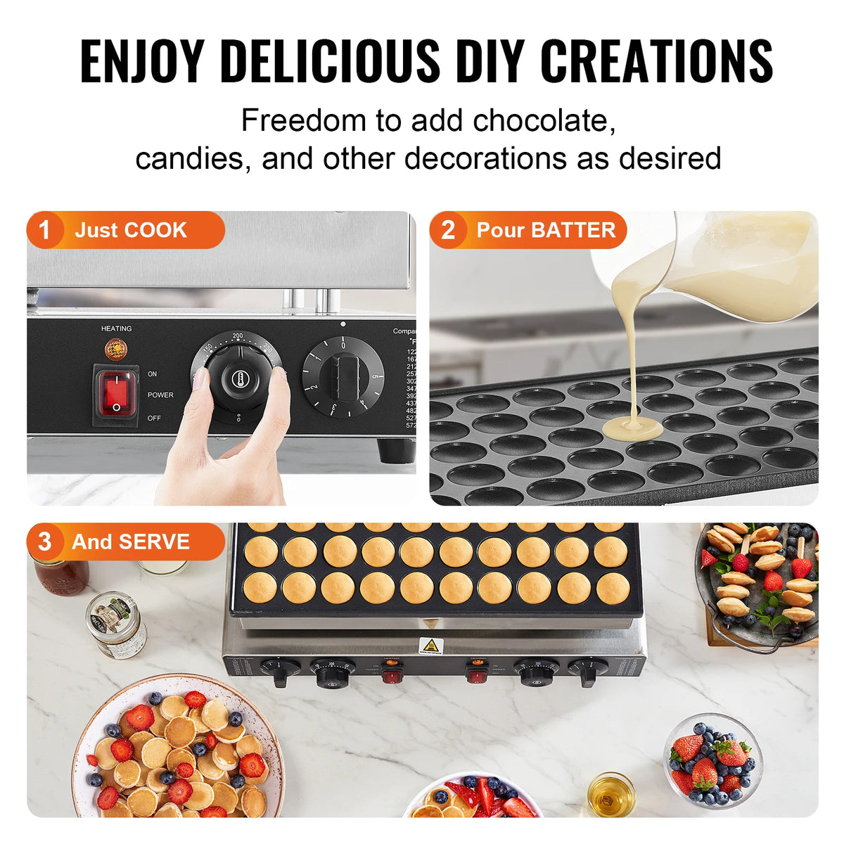 SucceBuy Commercial Dorayaki And Waffle Maker With Dual Temperature Control