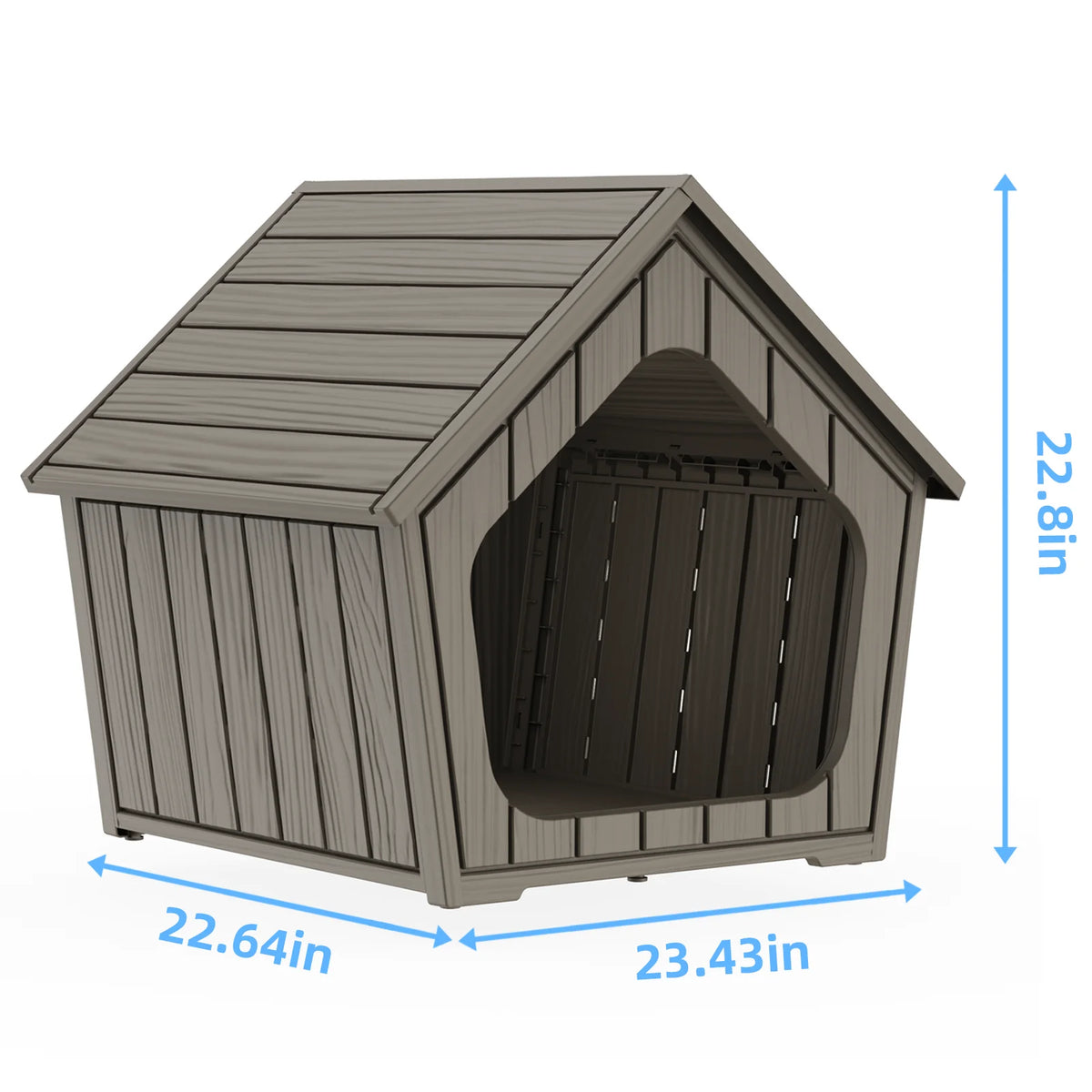 Waterproof Gable Roof Outdoor Dog House With Ventilated Plastic Shelter