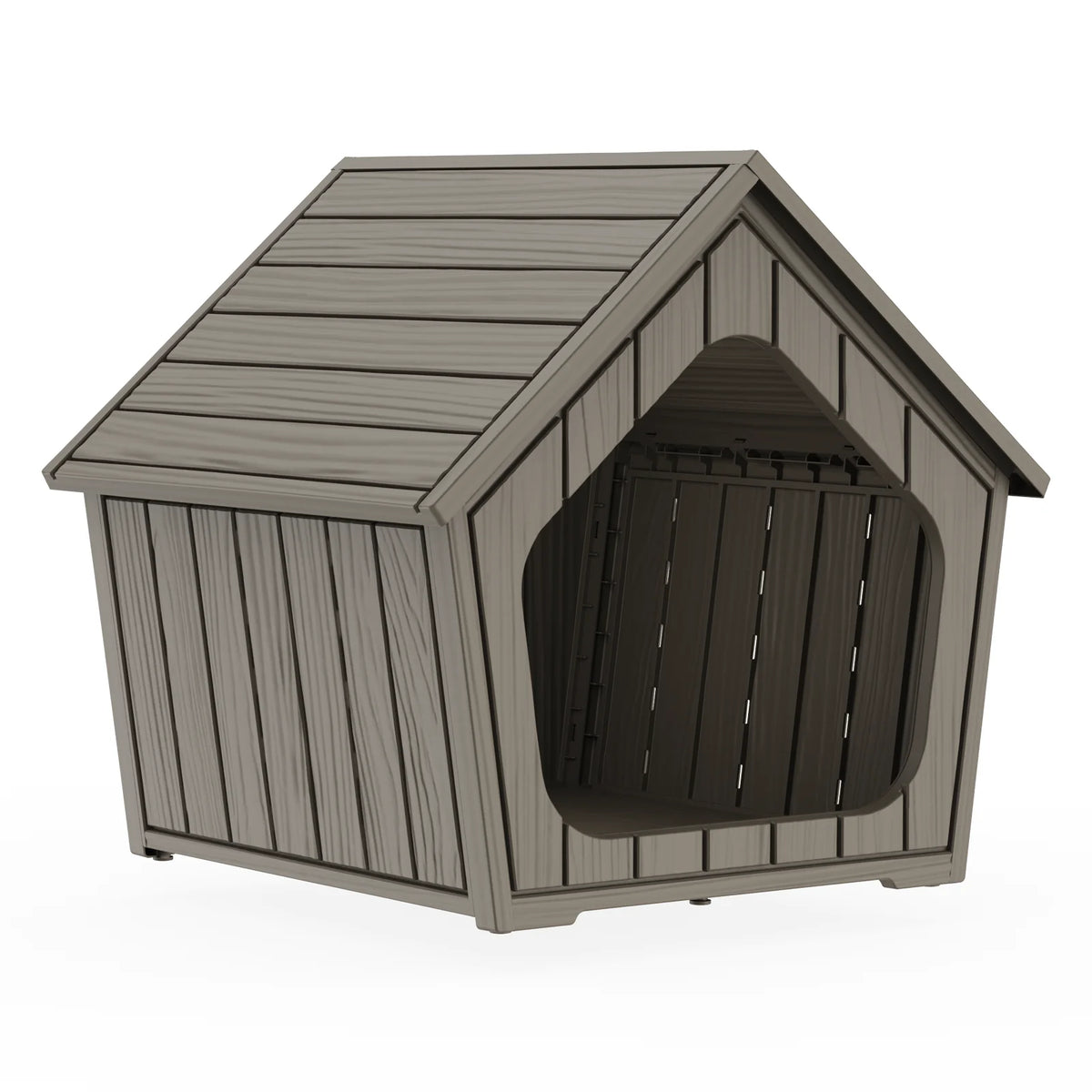 Waterproof Gable Roof Outdoor Dog House With Ventilated Plastic Shelter
