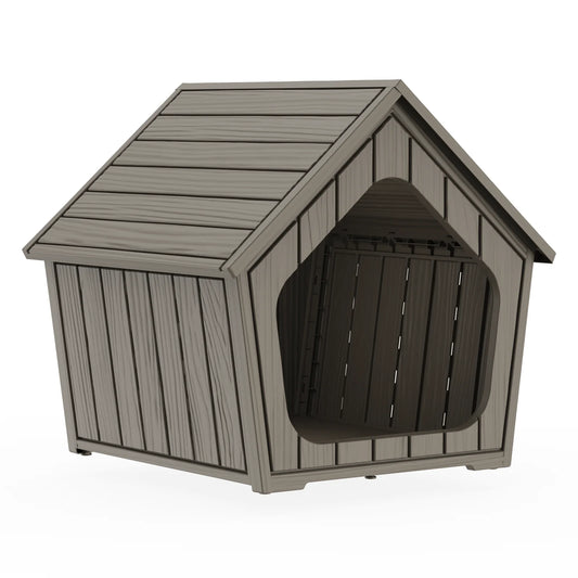 Waterproof Gable Roof Outdoor Dog House With Ventilated Plastic Shelter