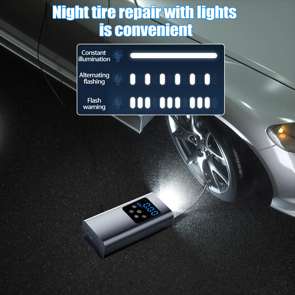 Portable Digital Tire Inflator Rechargeable Air Compressor With LED Light