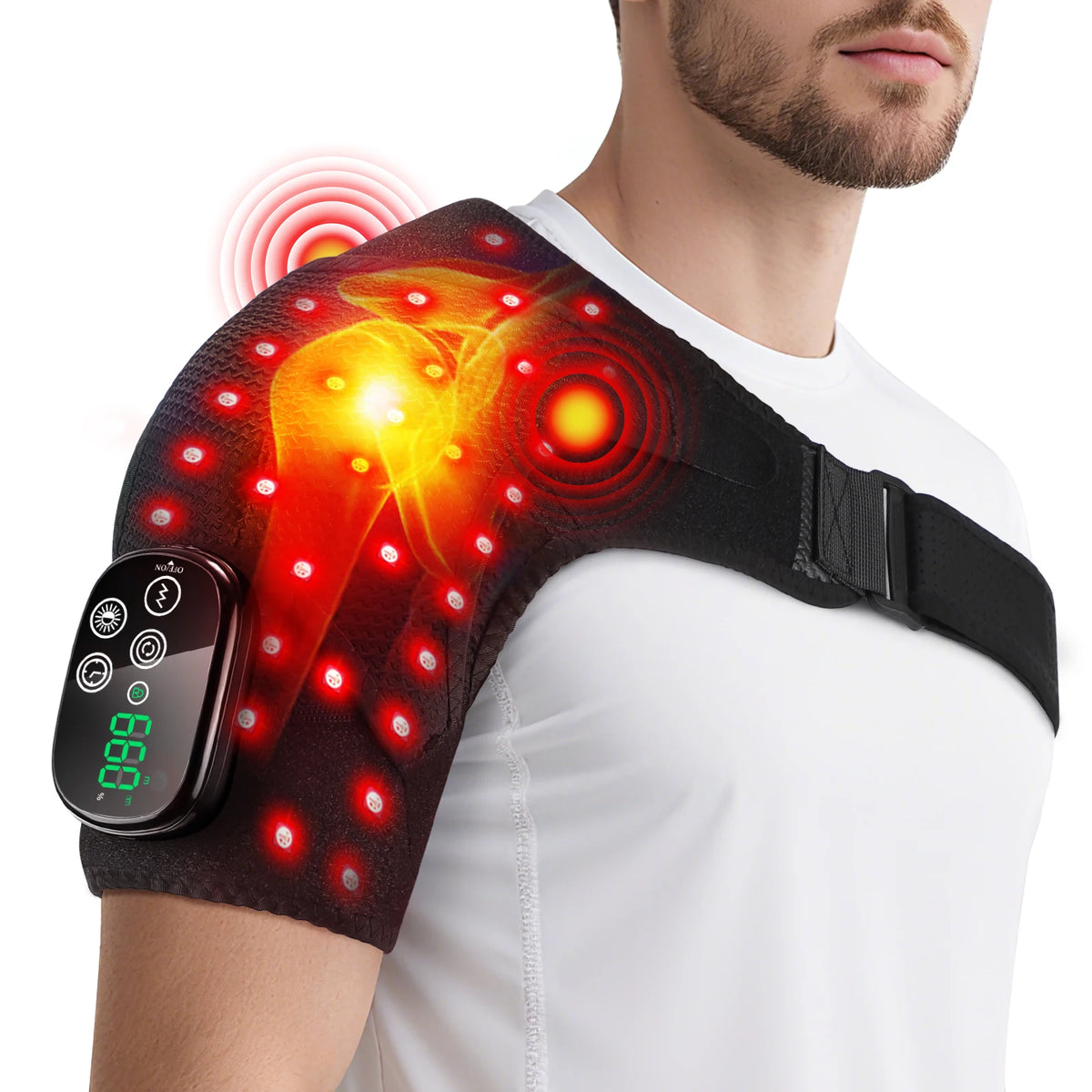 Hailicare Red Light Infrared Heating Vibration Shoulder Massage Pad