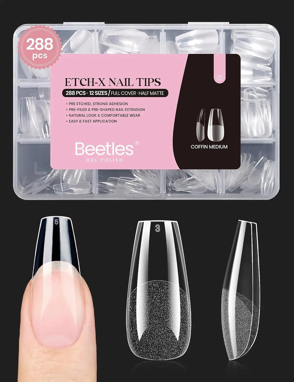 Beetles Full Cover Soft Gel Press On Nail Extension Tips