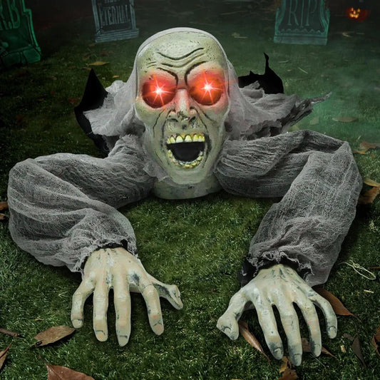 Animated Zombie Groundbreaker Halloween Decoration With Sound And Flashing Eyes