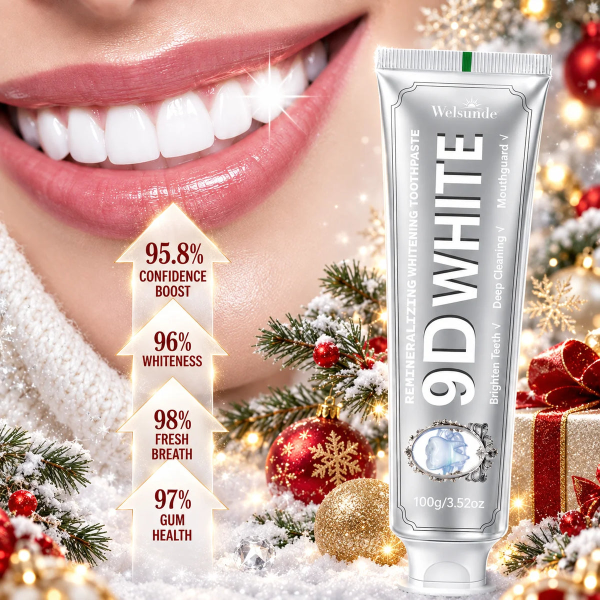 Welsunde Hydroxyapatite Whitening Toothpaste For Enamel And Fresh Breath