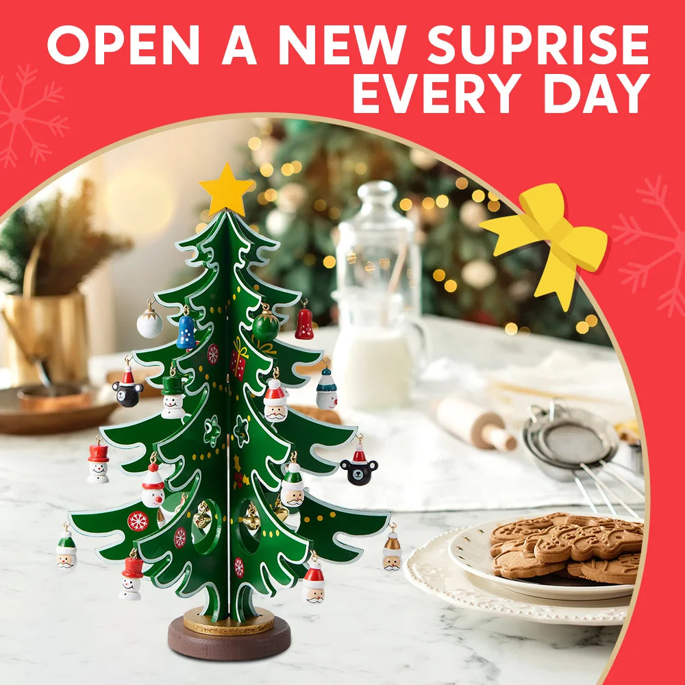 Joyfy Christmas Advent Calendar With Tree Ornaments For Holiday Countdown