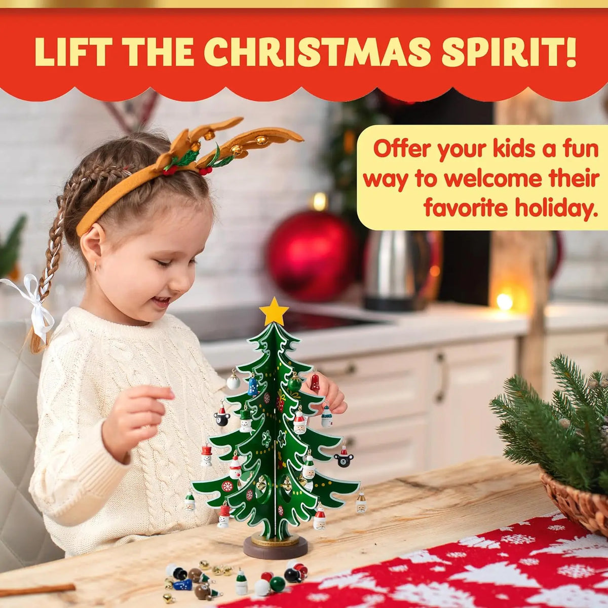 Joyfy Christmas Advent Calendar With Tree Ornaments For Holiday Countdown