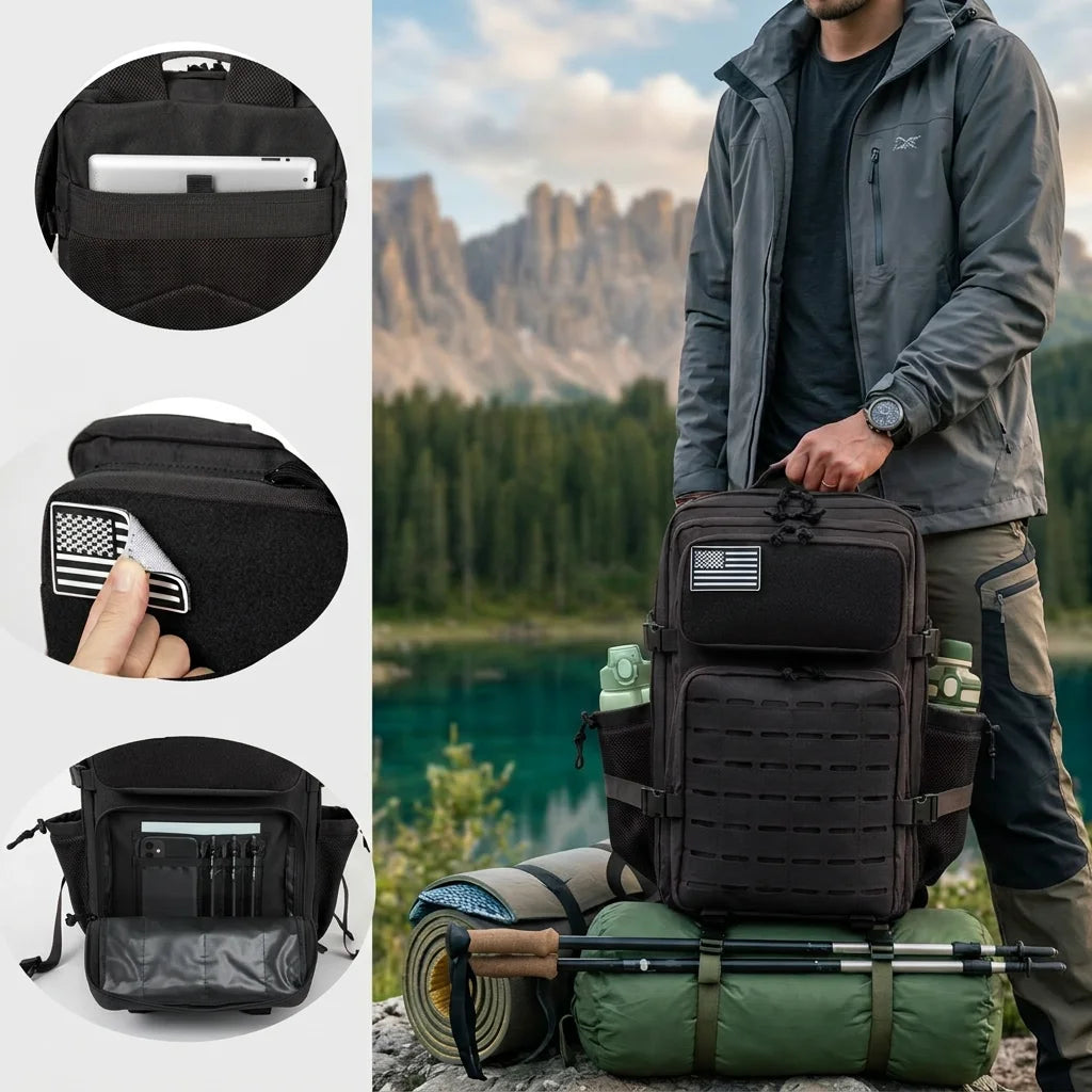 ReFire Gear Tactical MOLLE Backpack for Hiking Camping and Travel